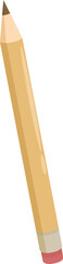 Single classic wooden pencil with a pink eraser is pointing upwards, isolated on a white background