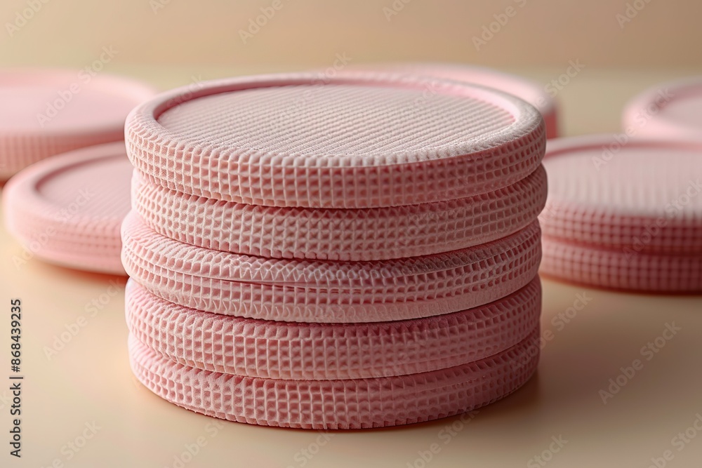 Poster pink stack of small round objects