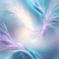 Obraz premium Mesmerizing AI Art: Gradient Blues, Crystal Whites, and Iridescent Purples in a Celestial Digital Illustration