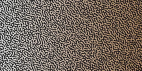 Fototapeta premium Abstract truing organic wallpaper Turing reaction diffusion monochrome seamless pattern with chaotic motion. Linear design with biological shapes. Structure of natural cells, maze, coral. illustration