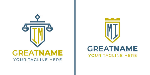 Letters MI and IM Legal Defense Logo, Perfect for Law Firms and Attorneys