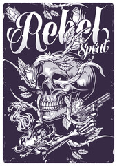 Rebel spirit monochrome vintage poster
