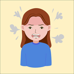 Angry girl expression emotion