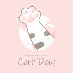 international cat day poster template vector