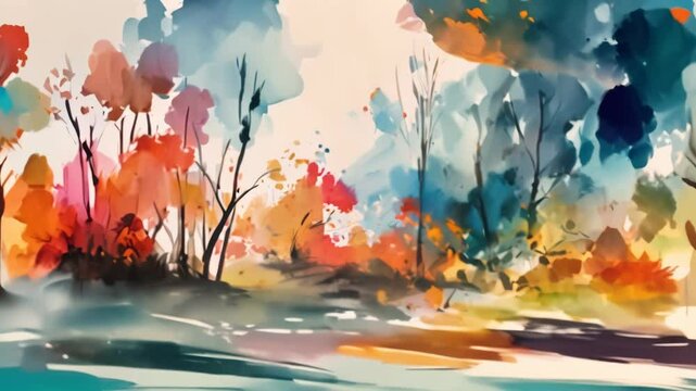 watercolor painting landscape