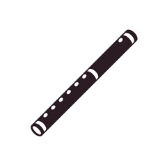 Flute musical instrument vector symbol sign emoji illustration