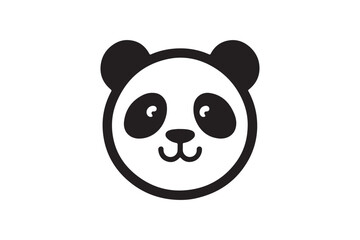 Panda head silhouette vector illustration