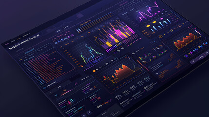 Obraz premium Trade platform ui design, space for text, vector illustration