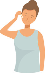 Fototapeta premium Young woman is applying a rejuvenating serum on her face