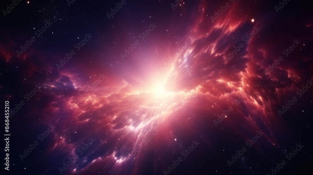 Wall mural Exploding star. Universe expanding, nebulae stardust. Supernova background wallpaper