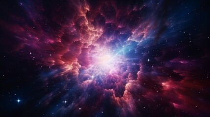 Exploding star. Universe expanding, nebulae stardust. Supernova background wallpaper