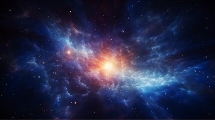 Exploding star. Universe expanding, nebulae stardust. Supernova background wallpaper