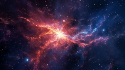 Exploding star. Universe expanding, nebulae stardust. Supernova background wallpaper