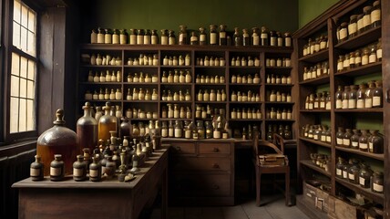 An antique typewriter sits on a cafe table, evoking a bygone era of writers and bookstores