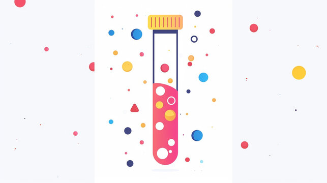 Medical blood testing glass vile . Medical illustration design art isolated on a white background