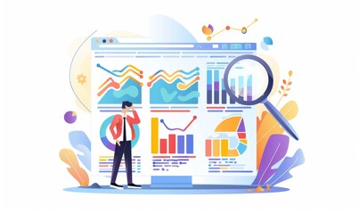 Analysis report research result, chart and diagram dashboard, financial graph