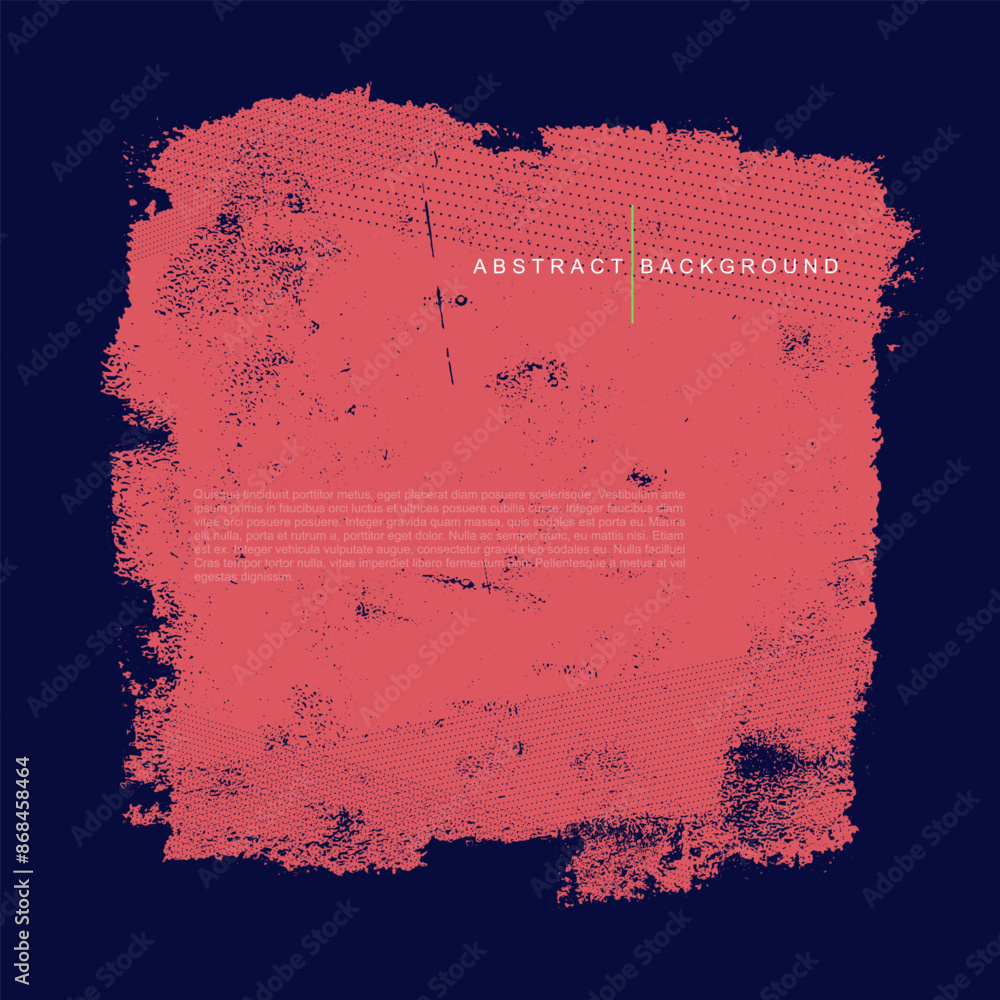 Poster art grunge grainy texture banner with typography. vector noise red halftone. poster or template with