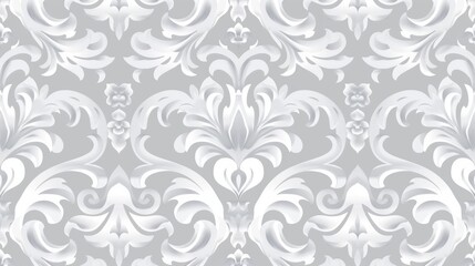 Seamless light gray floral motif vector pattern wallpaper for wedding, anniversary, and celebration invitations. Elegant timeless design for sophisticated event stationery and decorative backgrounds