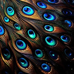 Obraz premium a close up of a peacock's feathers feathers