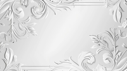 Vector frame for wedding invitations, postcards, greeting cards, certificates in elegant gray tones. Background design with swirls and decorative elements for sophisticated stationery formal events