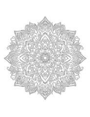 Illustration Coloring draw mandala artistic 31 black and white version good for kids