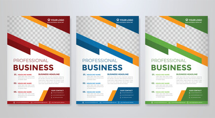 business flyer template design with minimalist concept and clean style use for corporate ads and business profile	
