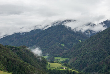 Landscape in Villnoess Valley in South Tyrol