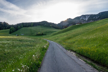 Landscape in Villnoess Valley in South Tyrol