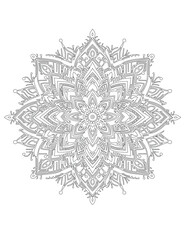 Illustration Coloring draw mandala artistic 37 black and white version good for kids