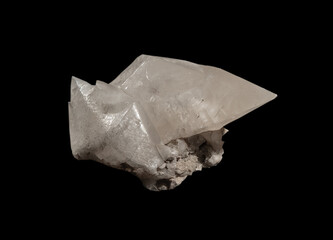  quartz mineral on black, isolated