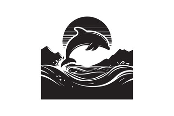 Dolphin vector art illustration