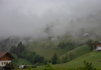 Landscape in Villnoess Valley in South Tyrol