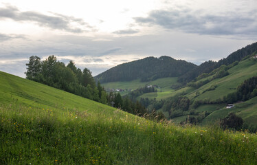 Fototapeta premium Landscape in Villnoess Valley in South Tyrol