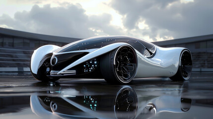 Obraz premium Luxurious Electric Car. Car of the Future