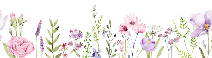 Wildflowers horizontal border