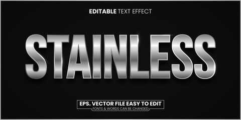  Chrome Stainless editable text effect