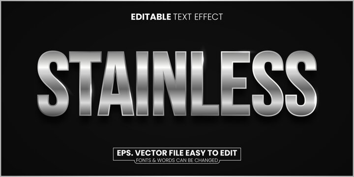  Chrome Stainless editable text effect