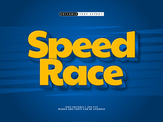 speed race editable text effect in cartoon and kids text style