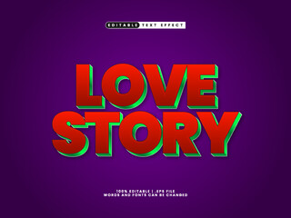 love story editable text effect in cartoon and kids text style