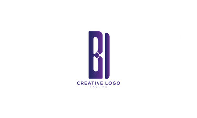Obraz premium BI Abstract initial monogram letter alphabet logo design