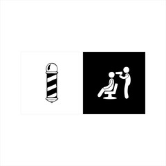 Fototapeta premium Illustration vector grafik of barber shop icon, black and white