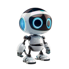Futuristic Cartoon Robot with Blue Eyes