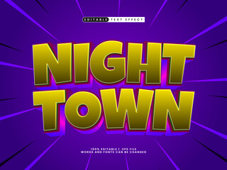 night town editable text effect in kids and colorful text style