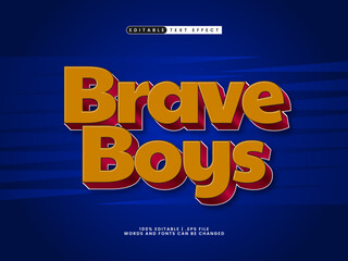 brave boys editable text effect in kids and cartoon text style