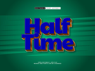 half time editable text effect in kids and cartoon text style