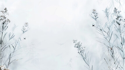 elegant yucca in simple lines on white background with copy space for social media, invitation, greeting card, packaging, branding design, banner, presentation, poster, advertising.