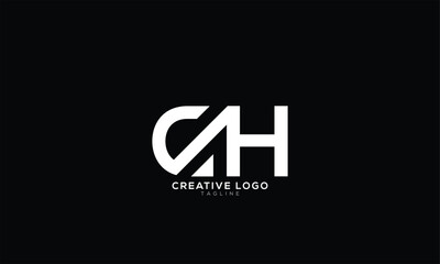 CH GH Abstract initial monogram letter alphabet logo design