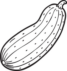 Cucumber Vegetable Illustration for Coloring Pages for Kids