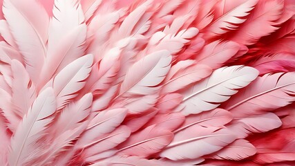 Beautiful abstract colorful white and pink feathers on white background and soft white red feather texture on pink pattern, pink background  © KA
