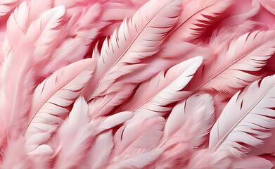 Fototapeta premium Beautiful abstract colorful white and pink feathers on white background and soft white red feather texture on pink pattern, pink background 